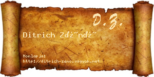 Ditrich Zénó névjegykártya